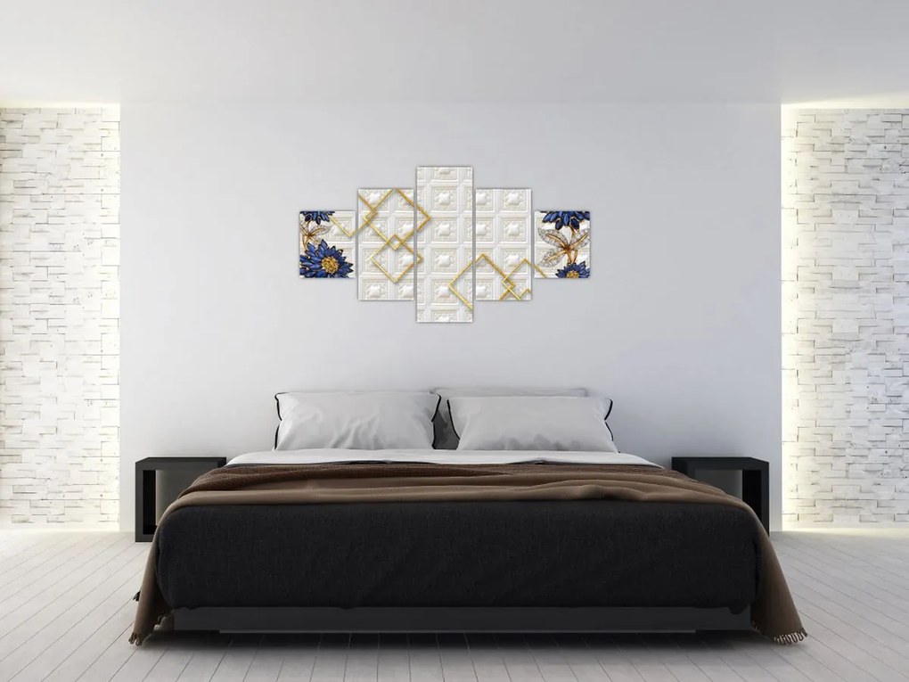Obraz - Diamentowe kwiaty (125x70 cm)