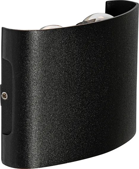 Lampa ścienna zewnętrzna czarna z LED 4-światła IP54 - Silly