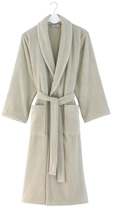 Unisex szlafrok MICRO COTTON Jasnobeżowy XXL