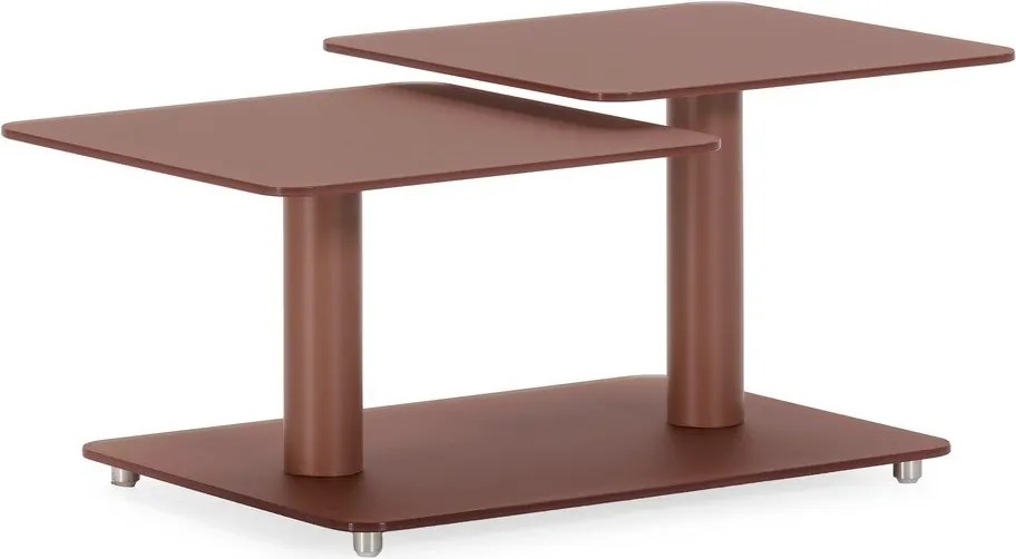 Szklany stolik w kolorze terakoty 54x115 cm Elvi – Marckeric