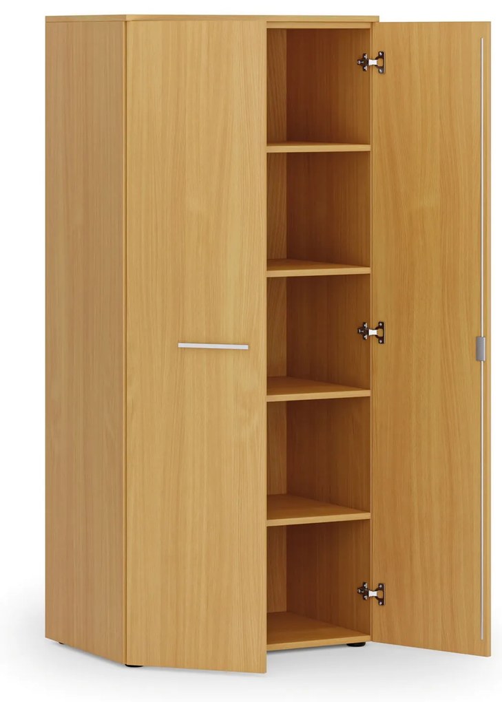 Szafa biurowa z drzwiami PRIMO WOOD, 800 x 500 x 1781 mm, buk