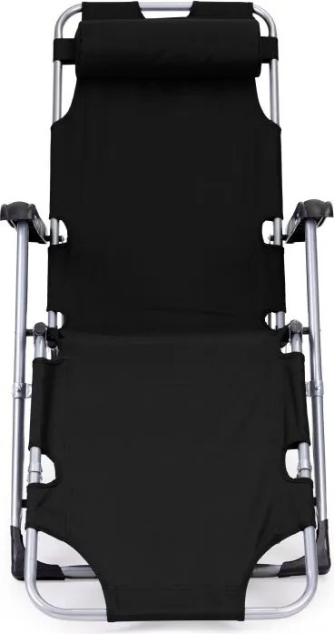 Składany leżak ogrodowy z regulacją Santora 010, czarny