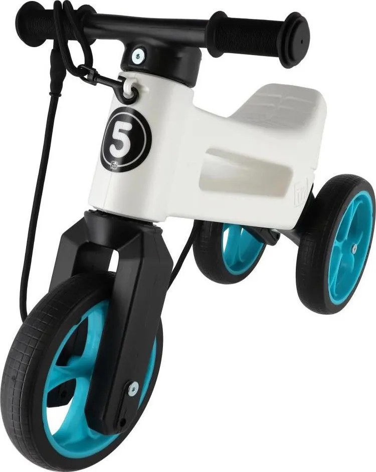 Funny Wheels - Rowerek biegowy 2w1 RIDER SUPER SPORT biały/czarny/niebieski