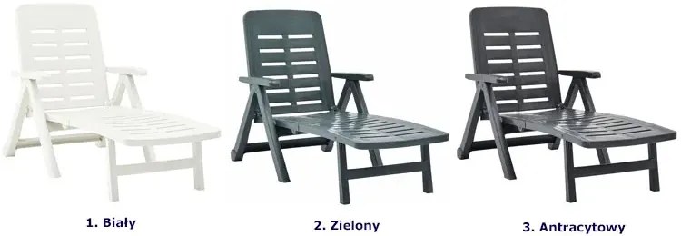 Zielony regulowany leżak ogrodowy z podłokietnikami - Elania