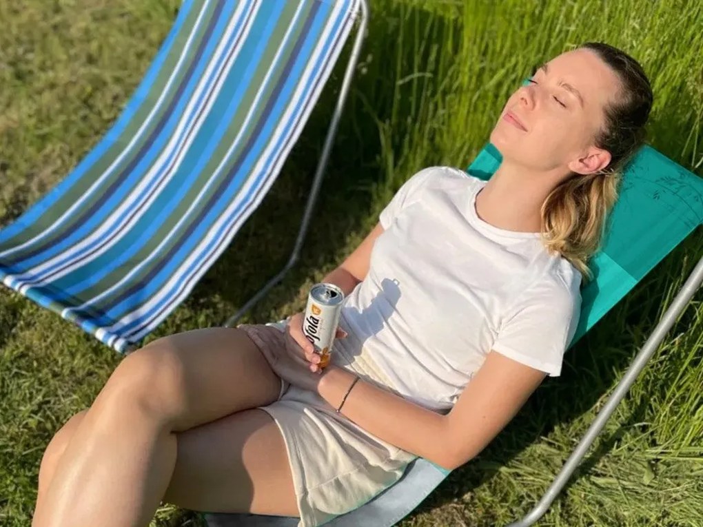 Zestaw 2 składanych leżaków plażowych SAND, zielone paski