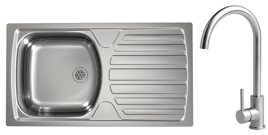 ALVEUS - Zlewozmywak kuchenny BASIC 78x43,5 cm + bateria zlewozmywakowa VIOLA 36,7 cm stal nierdzewna