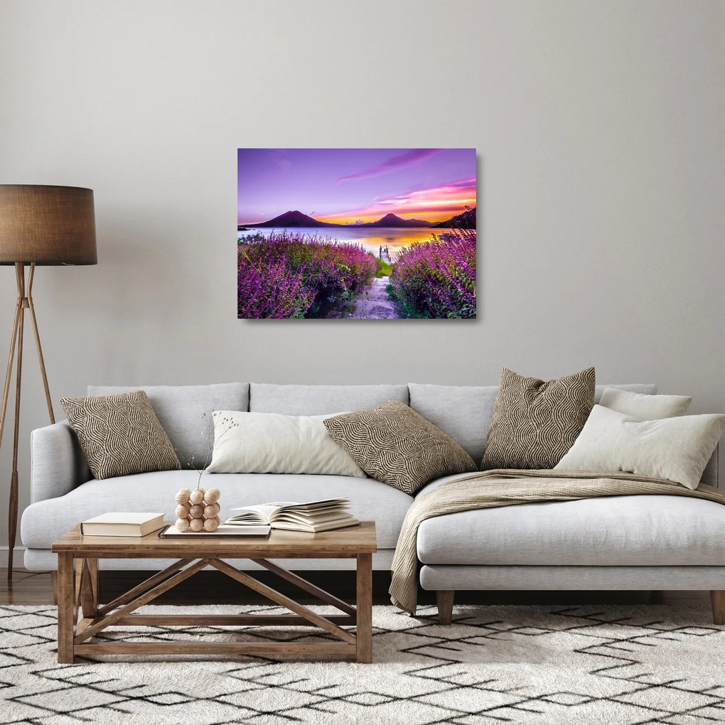 Obraz na szkle jeziora (70x50 cm)