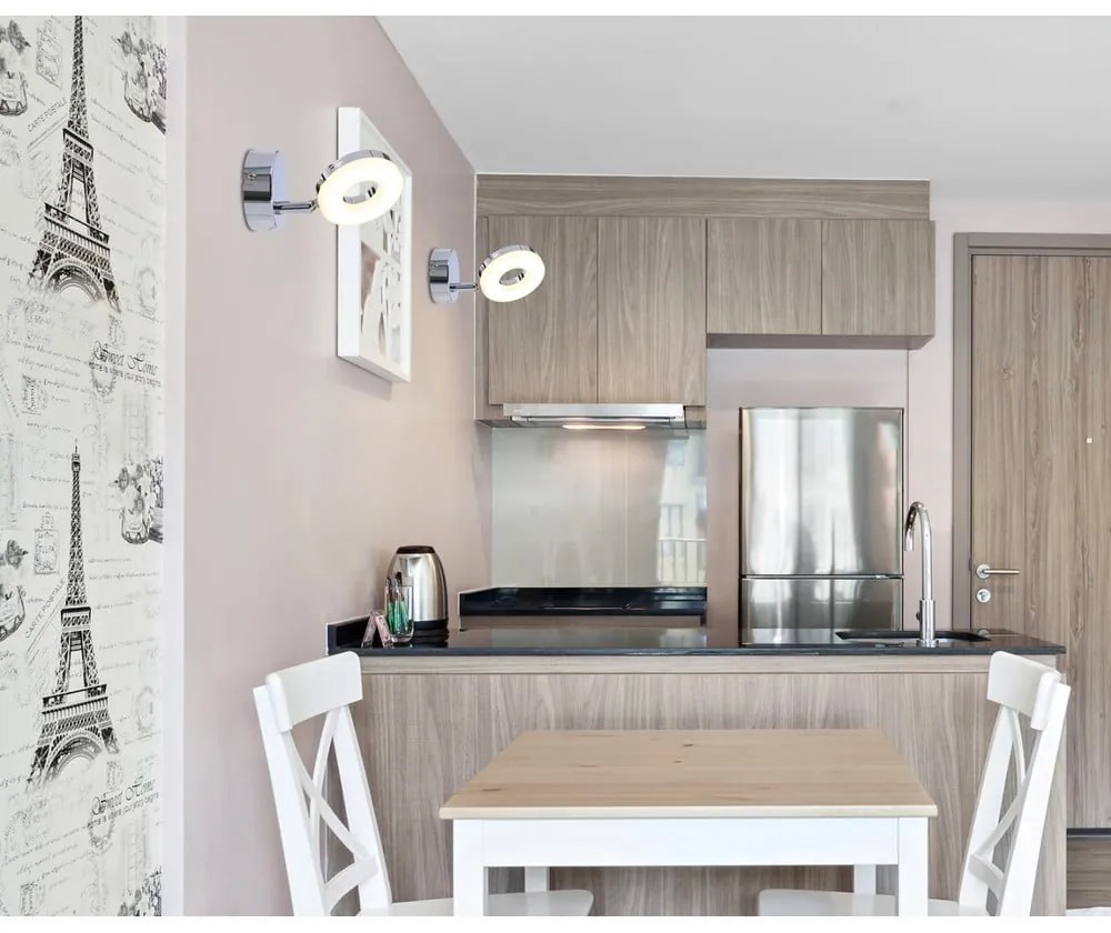 Kinkiet LED w kolorze srebra z połyskiem Thema – Candellux Lighting