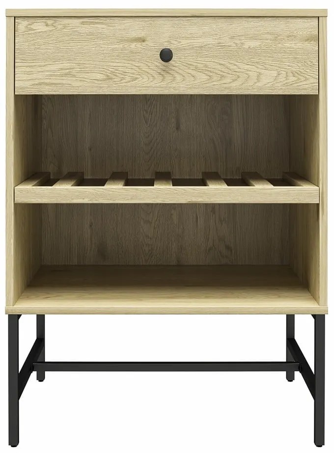 Szafka na wino w dekorze sosny w naturalnym kolorze na 6 butelek, 60x83 cm Tamlin – Queer Eye