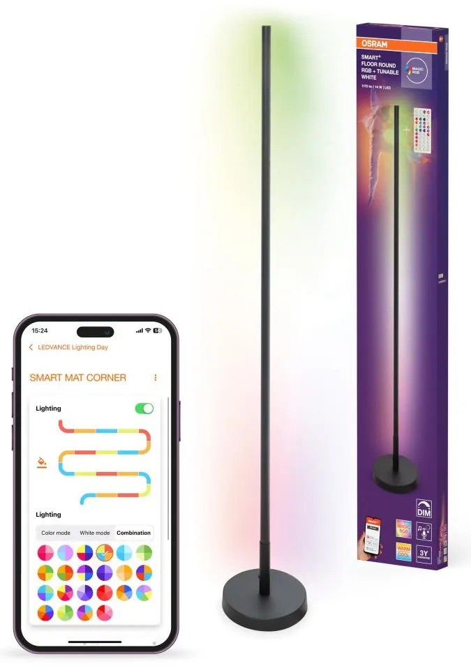 Osram - Ściemnialna lampa podłogowa LED RGBW SMART+ FLOOR LED/14W/230V Wi‑Fi + pilot