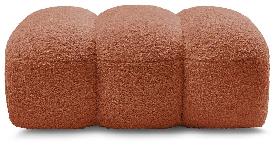 Ceglasty podnóżek z materiału bouclé Hippolyte – Bobochic Paris