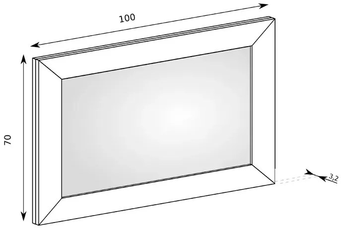 Lustro na ścianę 70x100 w ramie dąb stuletni K8-W75
