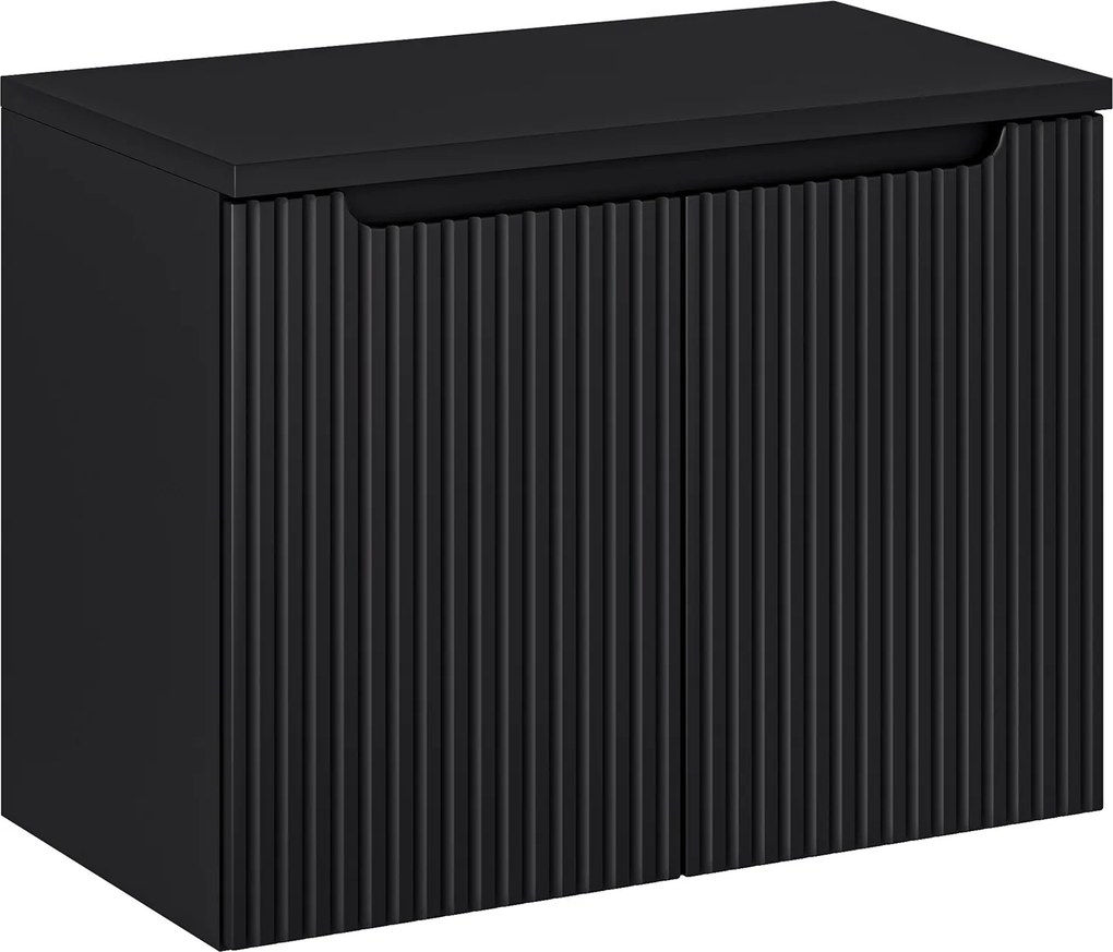 Szafka umywalkowa 2-drzwiowa Nova 80 cm z blatem, czarny mat