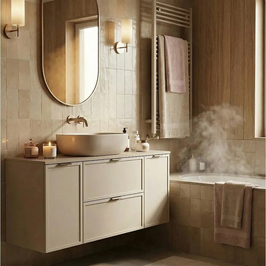 Kaszmirowa Szafka pod Umywalkę z Blatem 120cm 2D2S Fronty Ramka Roma