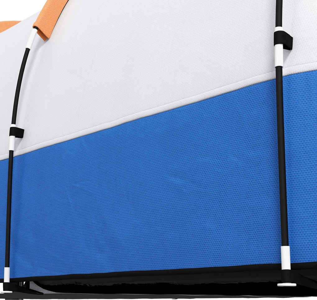 Outsunny Namiot kempingowy dla 3 osób, z haczykiem na latarnię, trzema wejściami, wodoodporny, Pomarańczowy