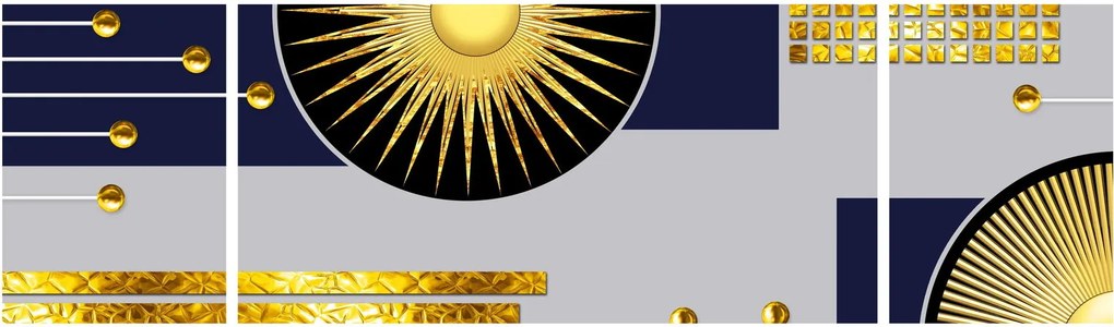 Obraz - Złote koła (170x50 cm)