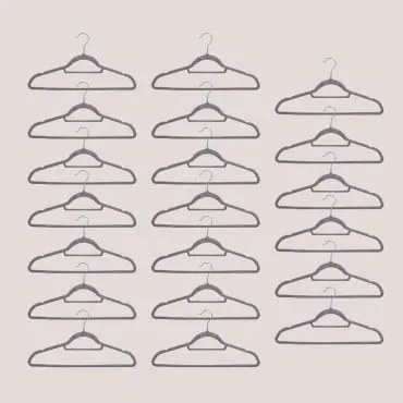 Zestaw 20 Wieszaków Palou Jasnoszary - Sklum