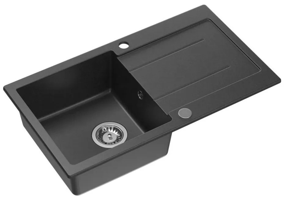 Samona - Zlewozmywak kuchenny SAMONA 77x44 cm granit/czarny