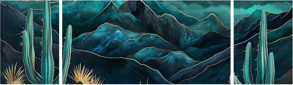 Obraz - Turkusowa noc (170x50 cm)