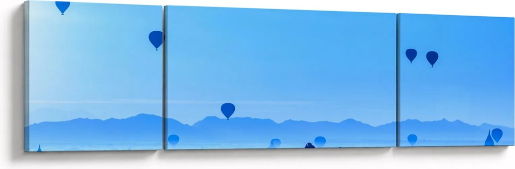 Obraz - Balony nad krajobrazem (170x50 cm)