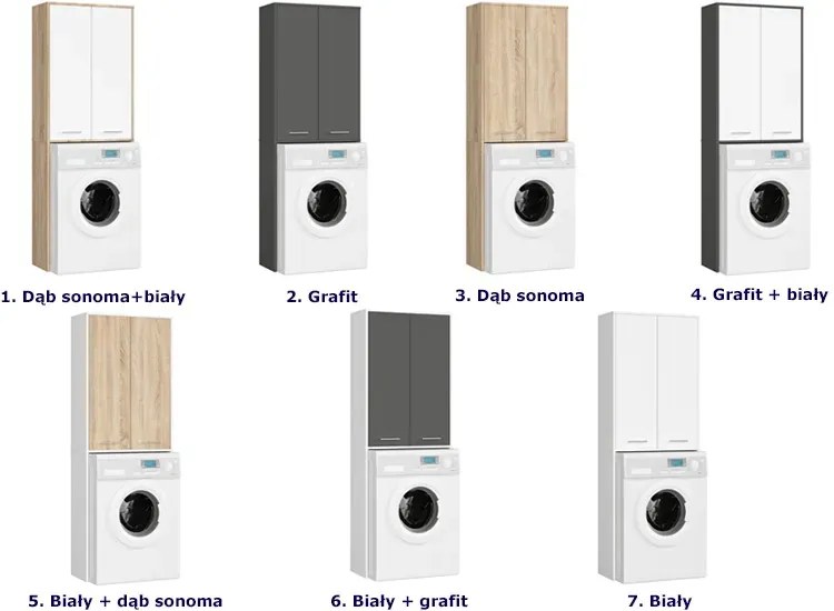 Klasyczna szafka nad pralkę dąb sonoma Z7-E76