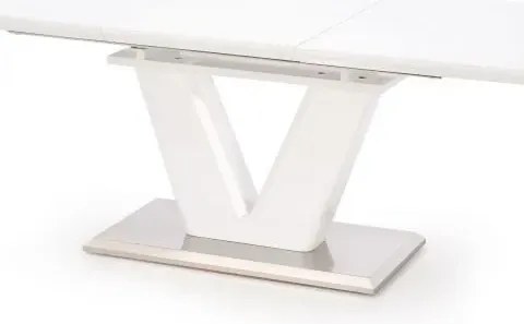 Stół MISTRAL 160(220)x90 biały/srebrny rozkładany HALMAR
