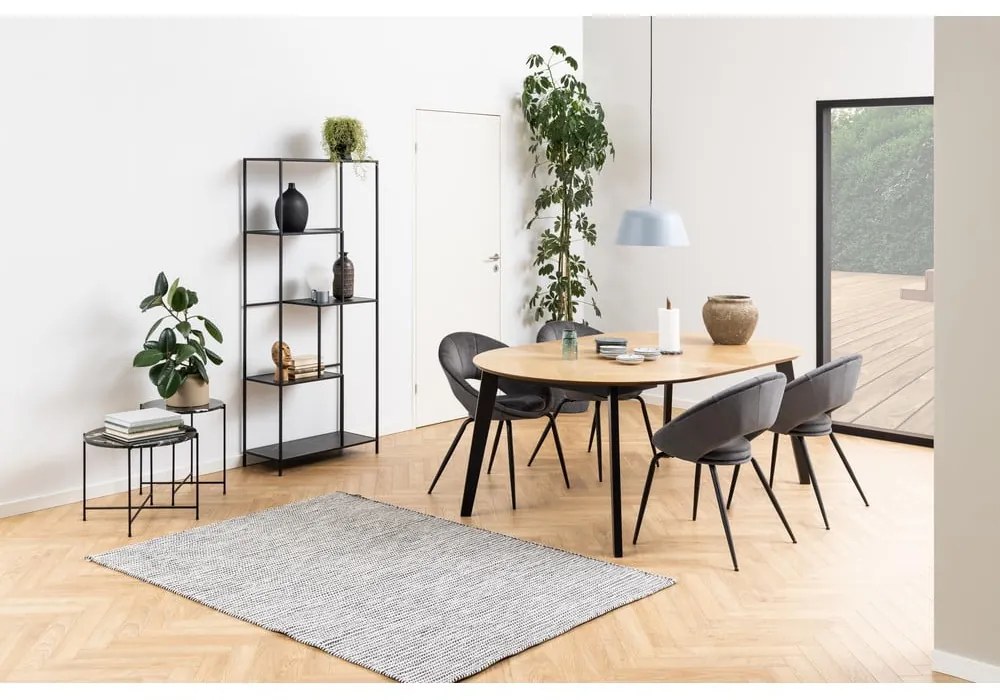 Regał w dekorze marmuru w kolorze matowej czerni 72x114x32 cm Infinity – Actona