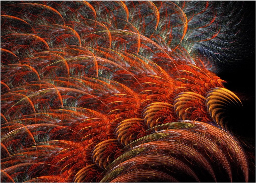 Obraz na szkle - Abstrakcyjna imitacja piór (70x50 cm)