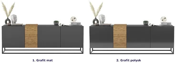 Stojąca szafka rtv grafit połysk D3-N21