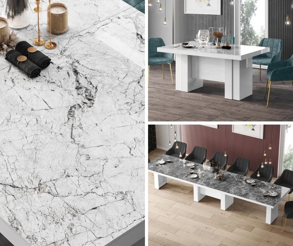 Rozkładany do 400 cm stół Largo Hubertus marmur połysk