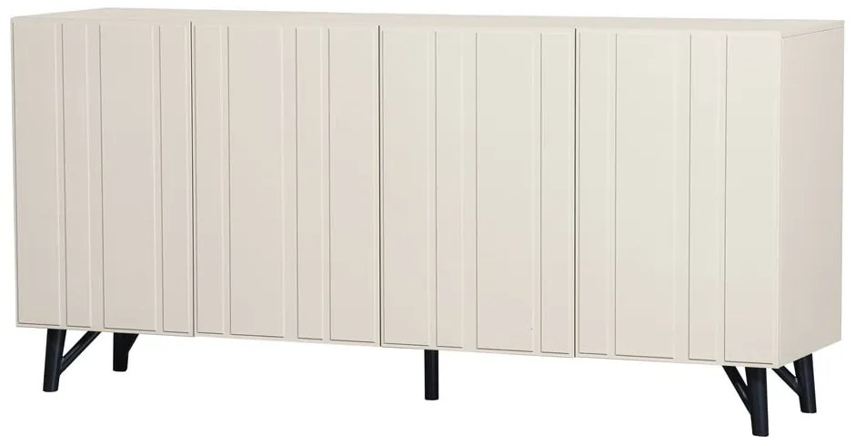 Kremowa niska komoda z litego drewna sosnowego 181x85 cm Miller – WOOOD