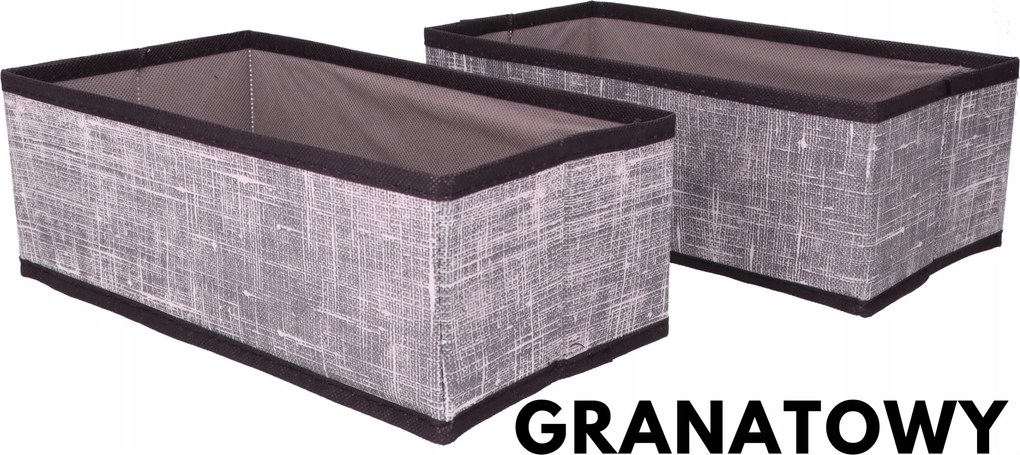Organizer tekstylny Granatowy 28x14x10 cm komplet 2 sztuk do domu biura