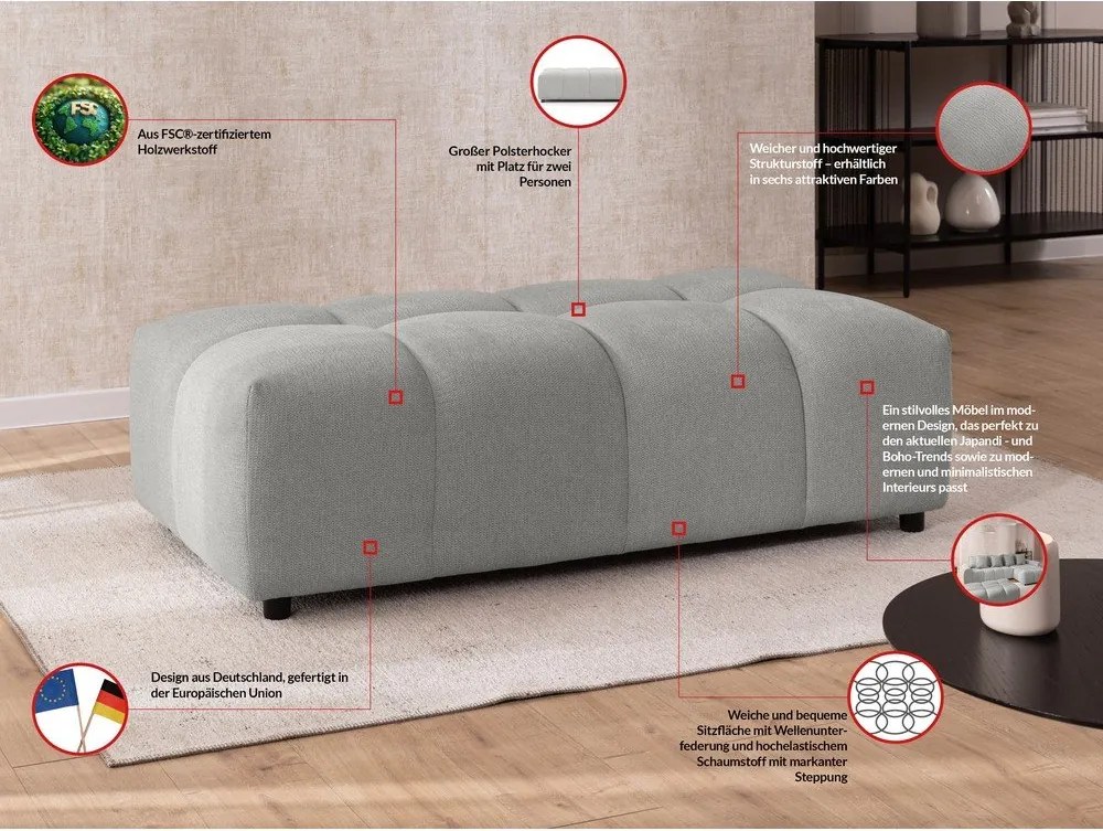 Jasnoszary podnóżek Albane – Ropez