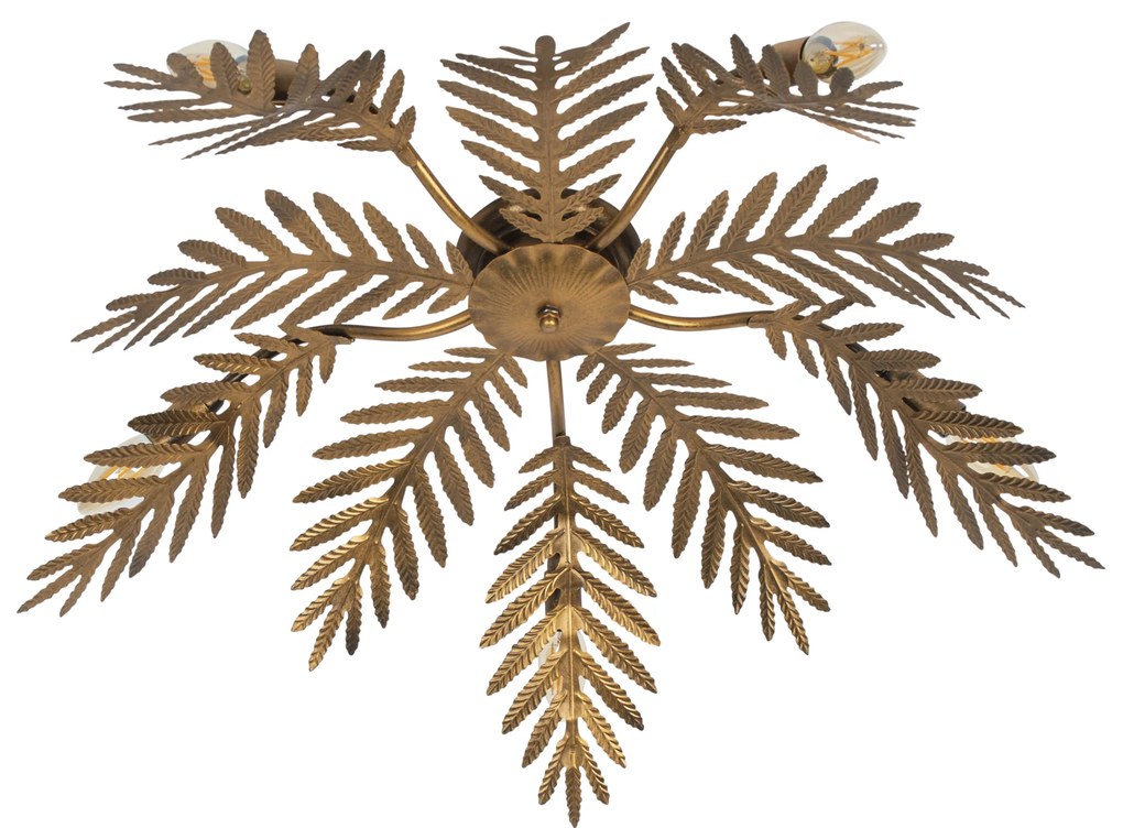 Lampa sufitowa w stylu vintage złota 70 cm 5-świateł - Botanica Retro Oswietlenie wewnetrzne