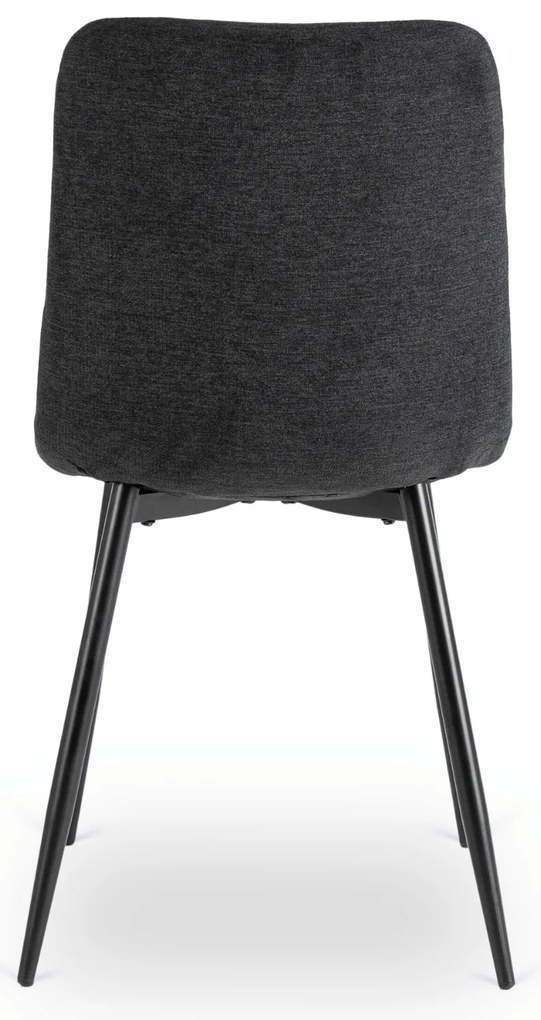 Zestaw Stół Okrągły Rozkładany HARRY 102-142 cm Dąb Craft/Czarny i 4 Krzesła Tapicerowane PERU 2 Czarne Nowoczesne