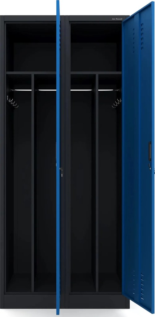 Szafa socjalna czterokomorowa Kacper 80x50x180 cm antracyt/niebieski