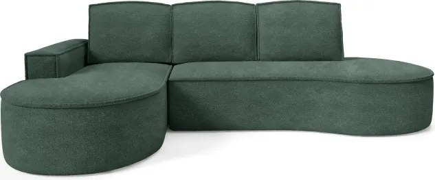 Narożnik MOLLY Lewostronny z funkcją spania, wolnostojący tkanina ABRIAMO 09 Zielony