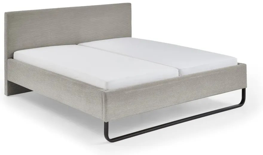 Szarobrązowe tapicerowane łóżko dwuosobowe 180x200 cm Swing – Meise Möbel
