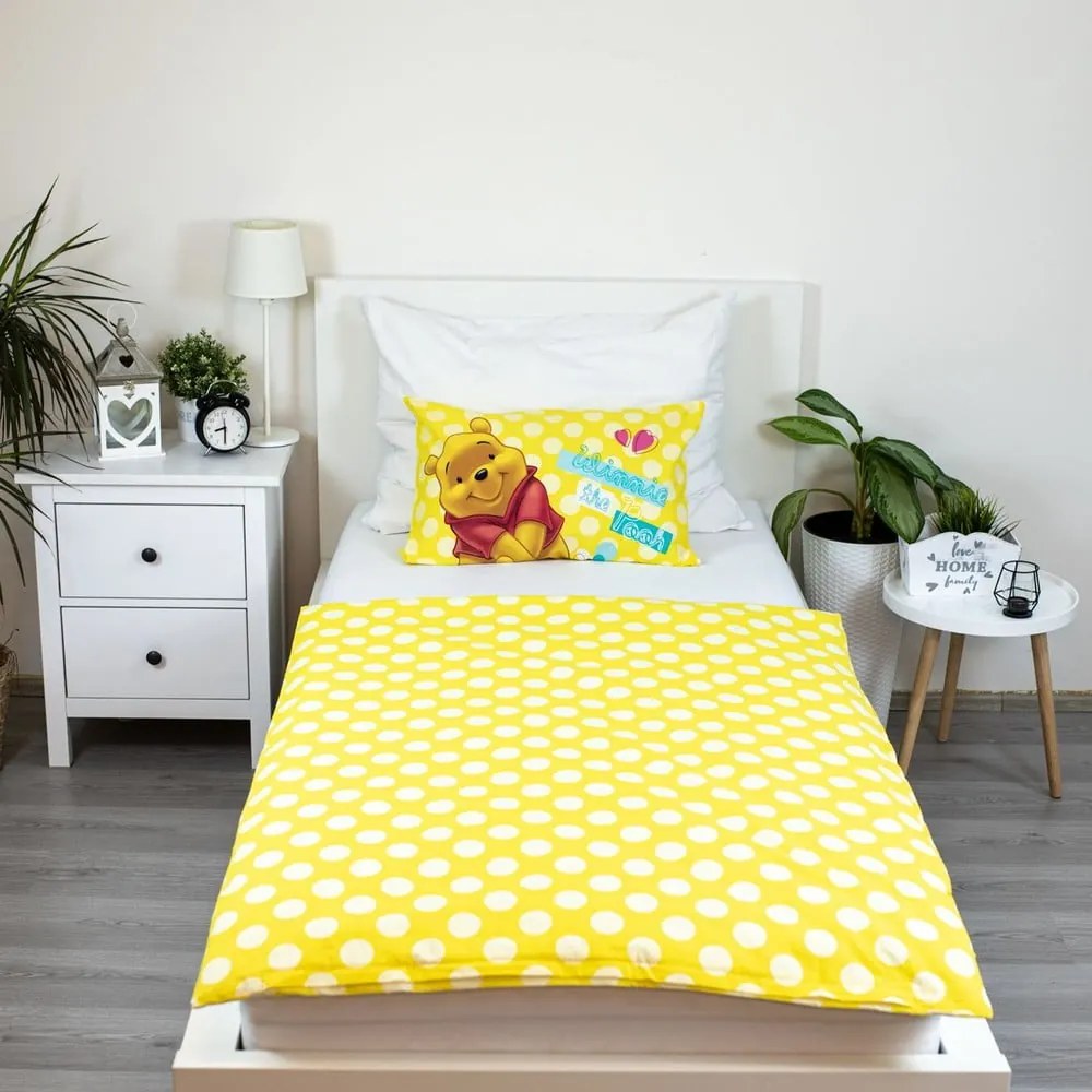Żółta bawełniana pościel dziecięca do łóżeczka 135x100 cm WTP "Smile" – Jerry Fabrics