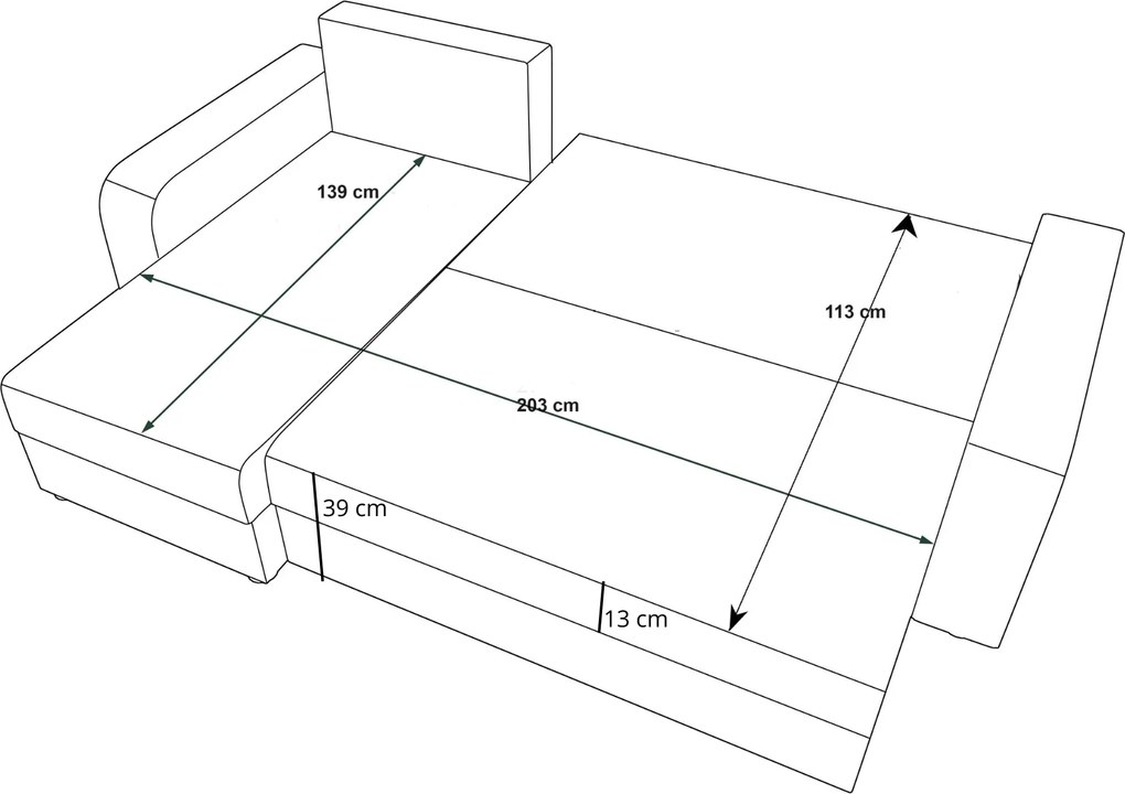 PROMOCJA Rozkładany narożnik obustronny do L VALERIO 238x140 cm, ciemnozielony + 2 poduszki GRATIS II. gatunek