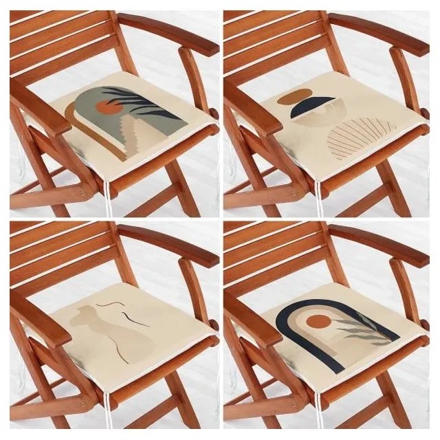 Poduszki na krzesła zestaw 4 szt. 42x42 cm Illustrated Arch – Mila Home