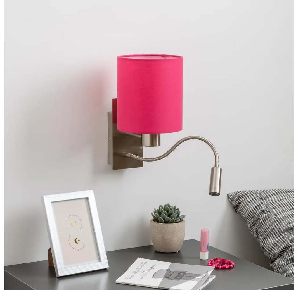 Brilagi - LED Kinkiet NUBILA 1xE27/25W/230V + LED/3W chrom/różowy