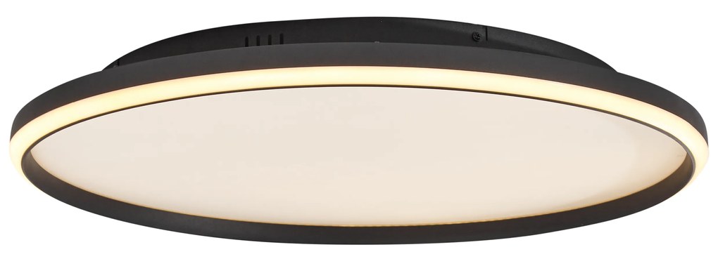 Designerska lampa sufitowa czarna z białym, w zestawie LED z 3-stopniowym ściemnianiem - XaviDesignerski Oswietlenie wewnetrzne