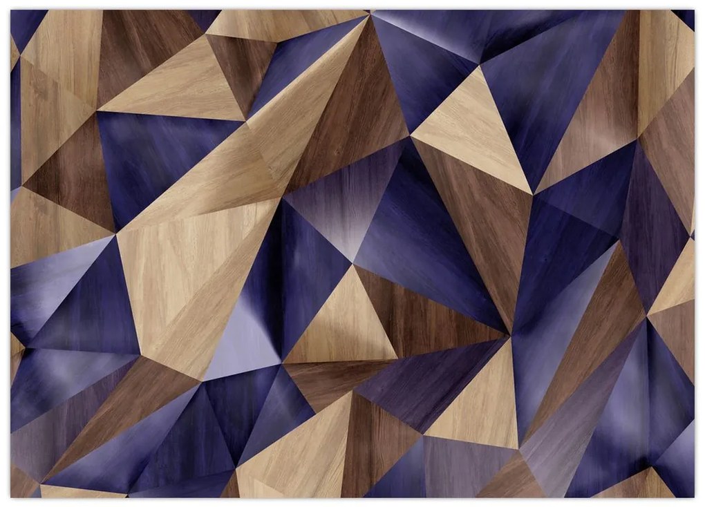 Obraz - 3D drewniane trójkąty (70x50 cm)