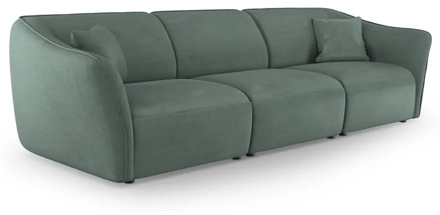 Turkusowa sofa z materiału bouclé 292 cm Tokyo – Cosmopolitan Design