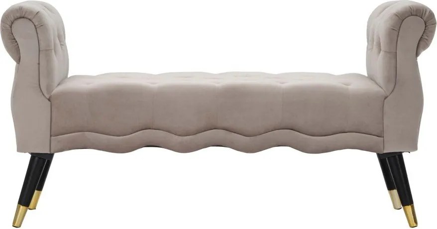 Szarobrązowa aksamitna ławka Paris – Mauro Ferretti