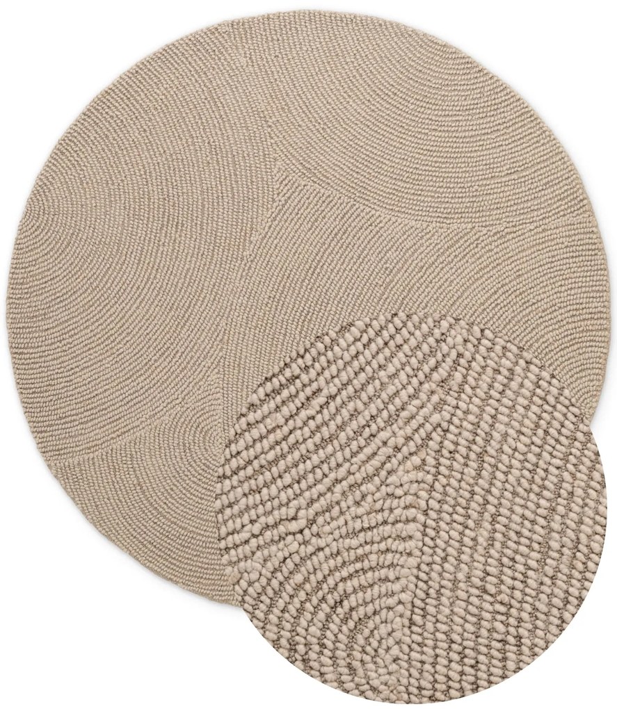 Dywan wełniany Hanse Home Eleni beżowy 200 cm x 200 cm koło