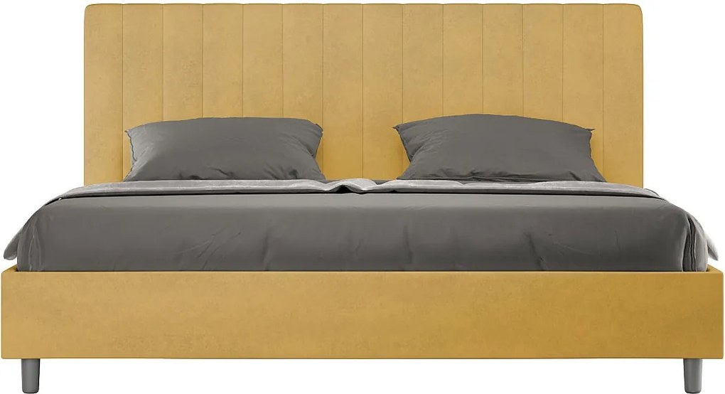 Łóżko bez stelaża tapicerowane 180x190 microfibra okra Agueda