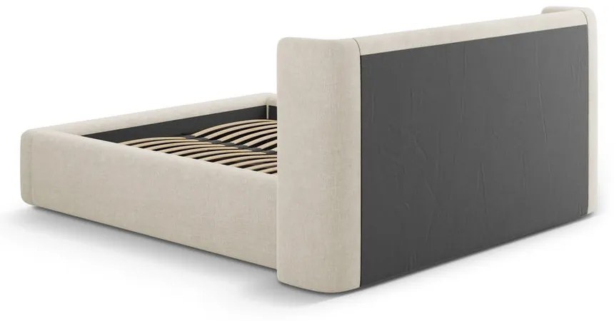 Kremowe tapicerowane łóżko dwuosobowe ze schowkiem ze stelażem 140x200 cm Jason – Windsor &amp; Co Sofas