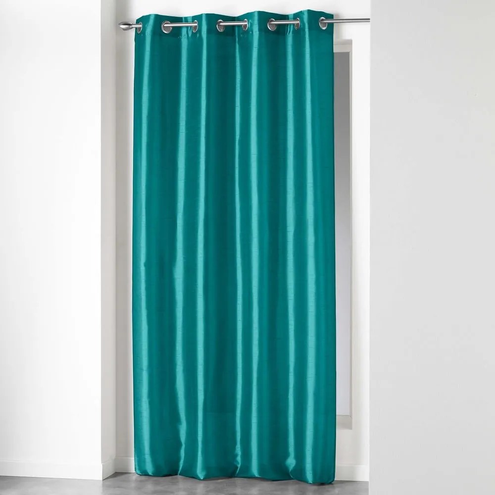 Niebieska zasłona z mikrosatyny 140x240 cm Shana – douceur d'intérieur